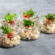 Potato salad cup with ham (100 gr/pcs) + spoon - 3