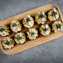 Slice and egg butter snack on black bread (30 g/pcs) - 2